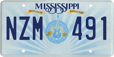 MS license plate NZM491