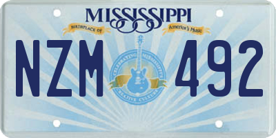 MS license plate NZM492
