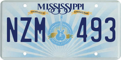MS license plate NZM493