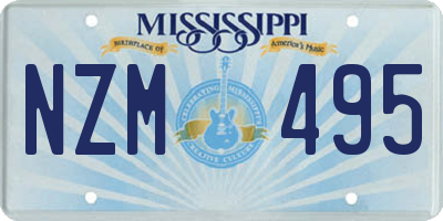 MS license plate NZM495
