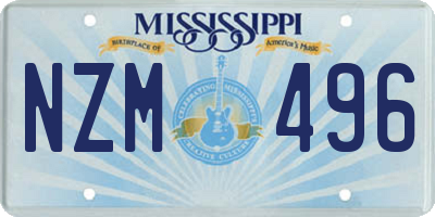MS license plate NZM496