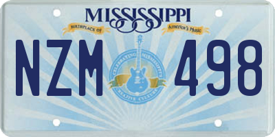 MS license plate NZM498