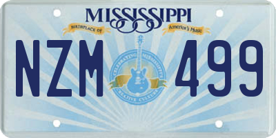 MS license plate NZM499