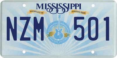 MS license plate NZM501