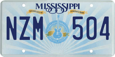MS license plate NZM504