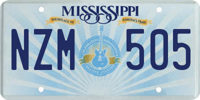 MS license plate NZM505