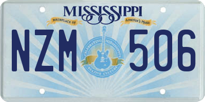 MS license plate NZM506