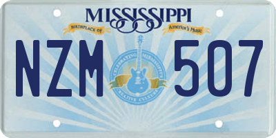 MS license plate NZM507