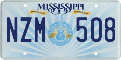 MS license plate NZM508