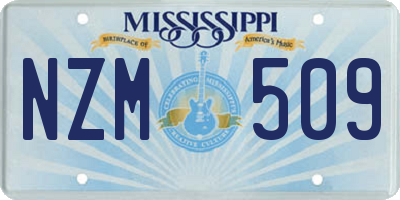 MS license plate NZM509