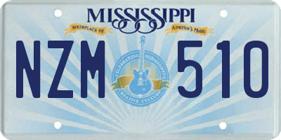 MS license plate NZM510