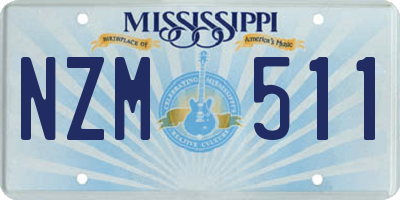 MS license plate NZM511