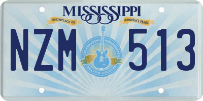 MS license plate NZM513
