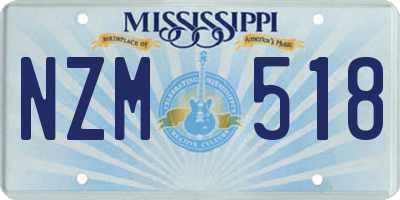 MS license plate NZM518