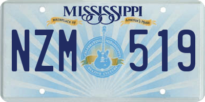 MS license plate NZM519