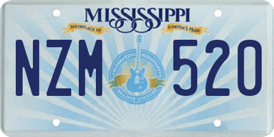 MS license plate NZM520