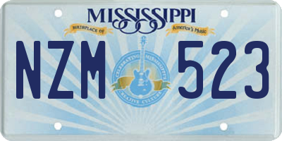 MS license plate NZM523