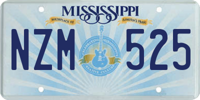 MS license plate NZM525