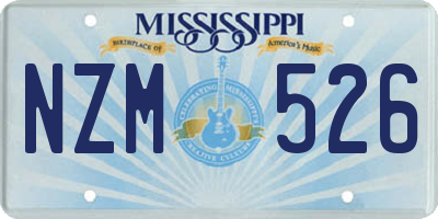 MS license plate NZM526