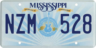 MS license plate NZM528