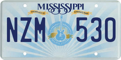 MS license plate NZM530