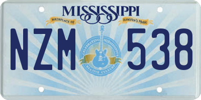 MS license plate NZM538