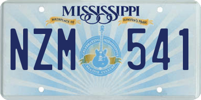 MS license plate NZM541
