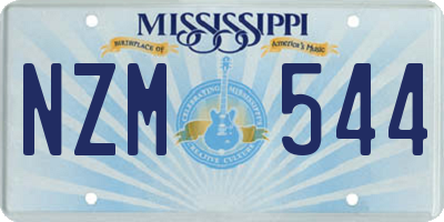 MS license plate NZM544