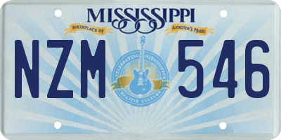 MS license plate NZM546