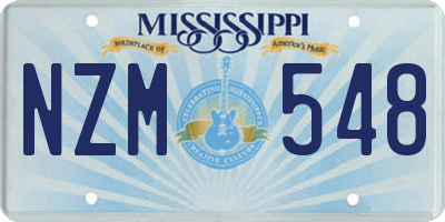 MS license plate NZM548