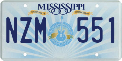 MS license plate NZM551