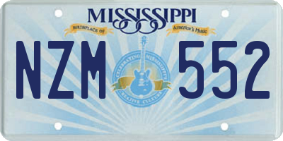 MS license plate NZM552