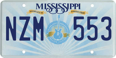 MS license plate NZM553