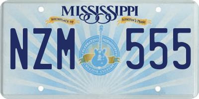 MS license plate NZM555