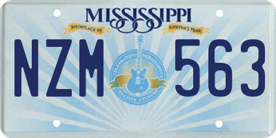 MS license plate NZM563