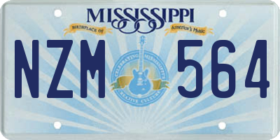MS license plate NZM564
