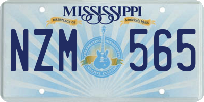 MS license plate NZM565