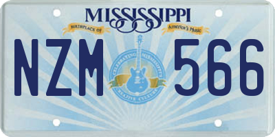 MS license plate NZM566