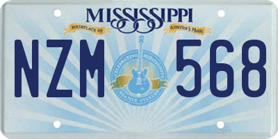 MS license plate NZM568