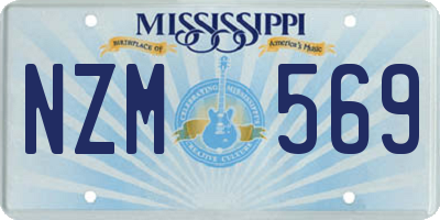 MS license plate NZM569