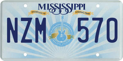 MS license plate NZM570