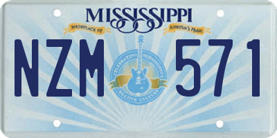 MS license plate NZM571