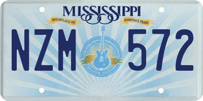 MS license plate NZM572