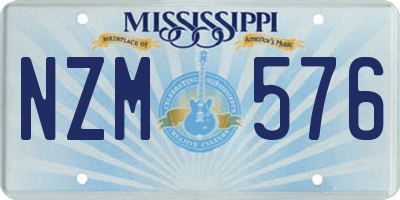 MS license plate NZM576