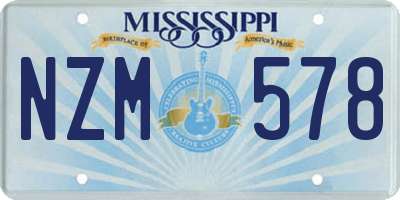 MS license plate NZM578
