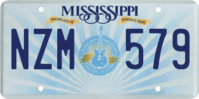 MS license plate NZM579