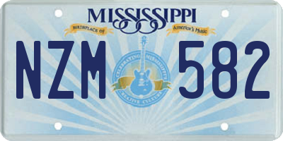 MS license plate NZM582