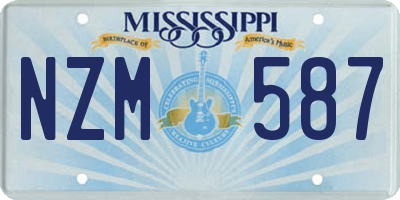MS license plate NZM587