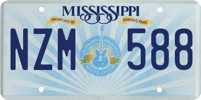 MS license plate NZM588