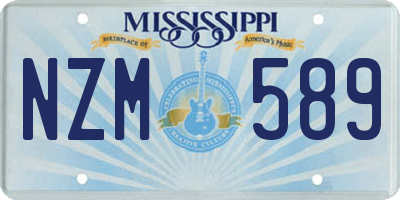 MS license plate NZM589